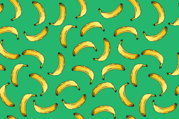 Banana Green Background Pattern