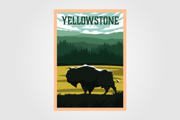 Bison on Yellowstone Poster Vintage: A Timeless Blend of Wildlife and Artistic Design
