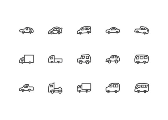 Car Line Style Ixon Set for Creative Projects