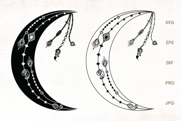 Crescent Moon Decorative Elements: A Versatile Design for Modern Creations