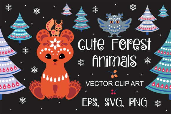 Cute Forest Animals in Ethnic Style