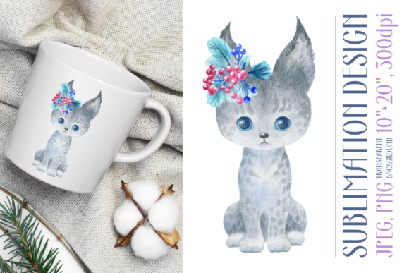 Cute Watercolor Lynx Sublimation Design: A Versatile Artistic Resource for Creative Projects