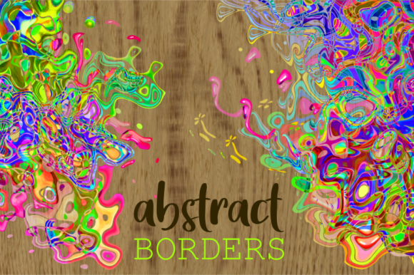 Funky Abstract Squiggle Page Border Art