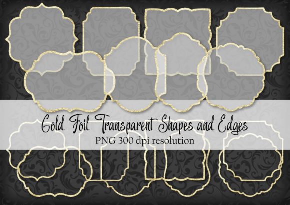 Gold Foil Transparent Shapes for Creative Projects