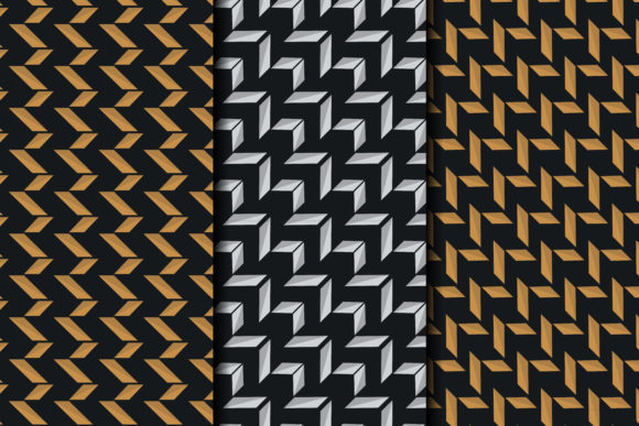Gold Grey Arrow Geometric Pattern