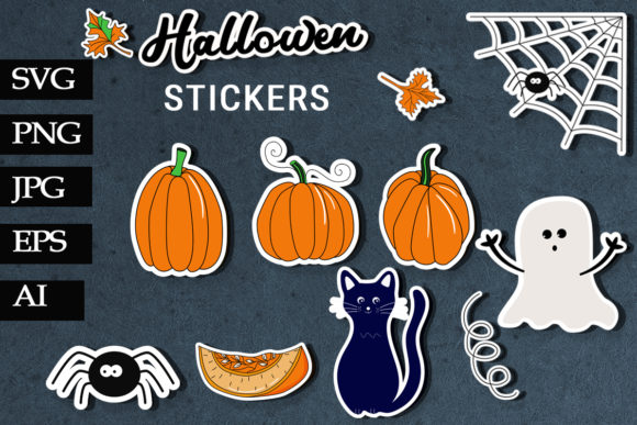 Halloween Stickers Pumpkin for Creative Projects