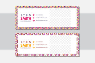 Horizontal Banner Pattern Triangle Hexag Design