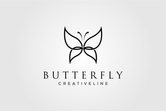 Line Art Butterfly Logo Vector Designs