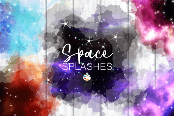 Outer Space Cosmic Starry Night Splashes for Creative Projects