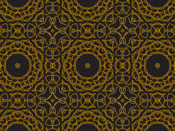 Pattern Gold Circle and Square Ornaments