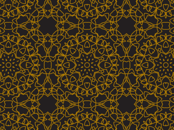 Pattern Gold Large Circular Flower Style