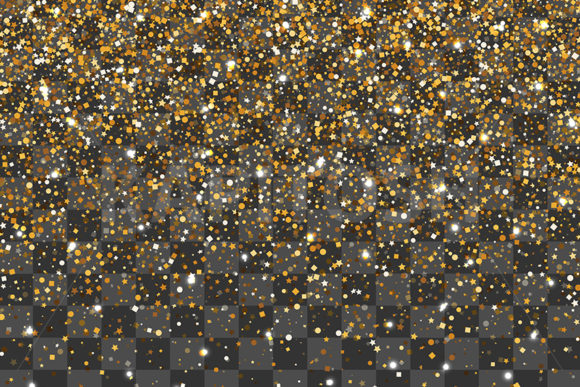 Random Falling Shimmer Golden Confetti