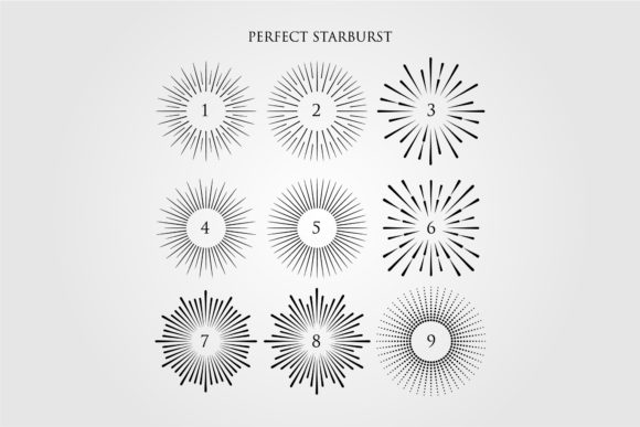 Set of Light Rays Sunburst Vector Design