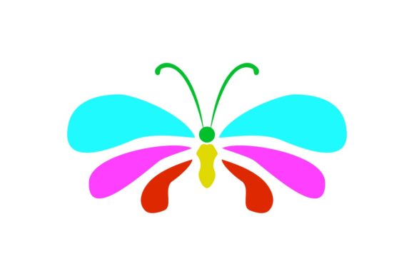 Silhouette of Rainbow Butterfly Design Inspiration