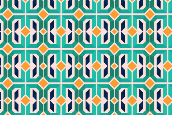 Square Orange Green Geometric Pattern