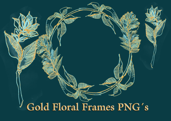 Unique Florals with Gold Outlines