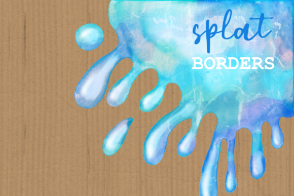 Watercolor Ink Paint Splatter Borders